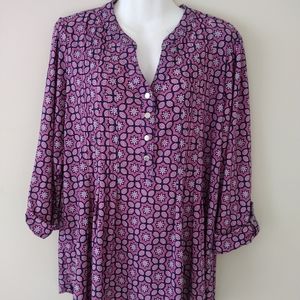 SOLD Westport Soft & stretchy blue bandana print blouse